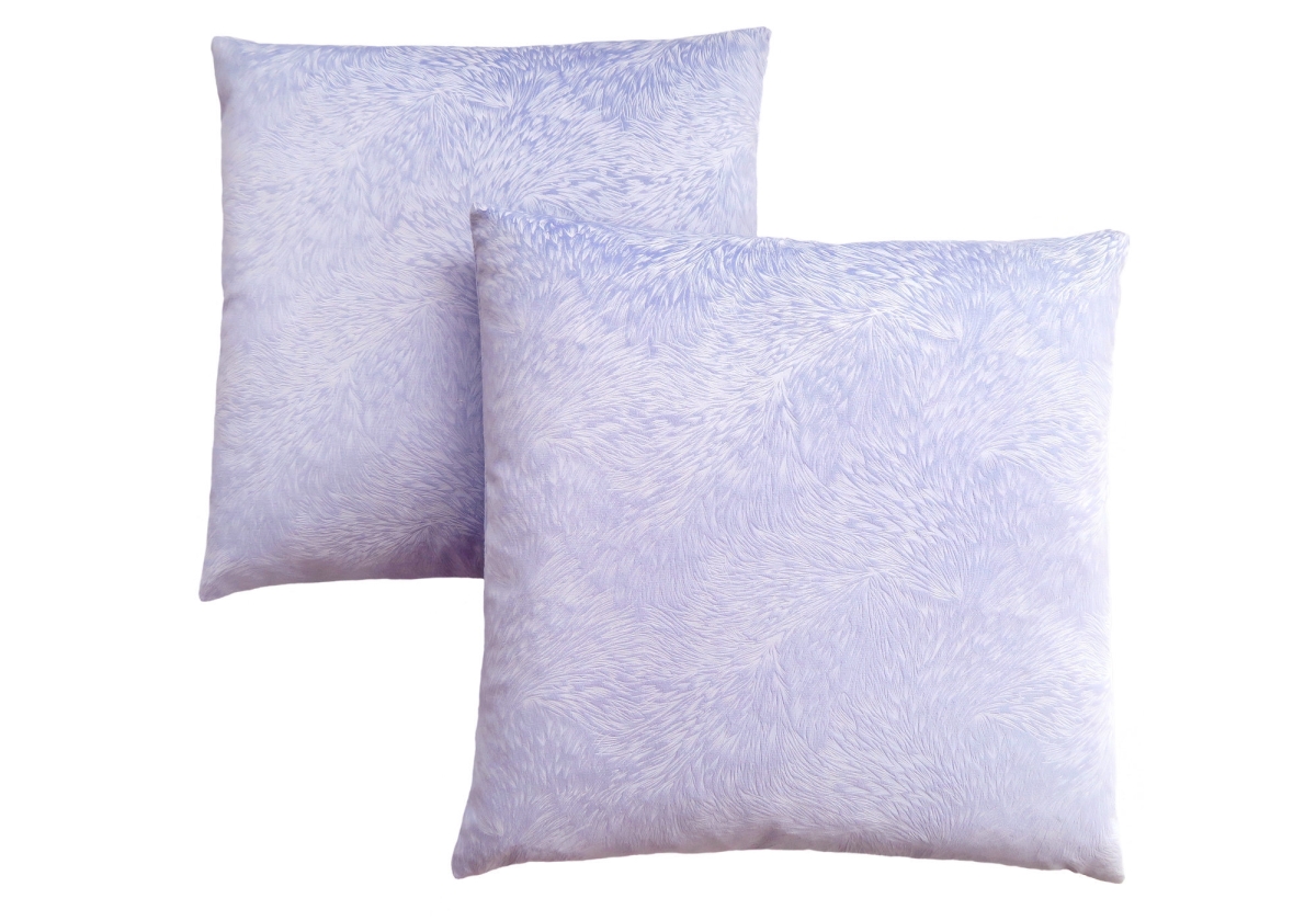 I 9325 18 X 18 In. Pillow With Feathered Velvet - Light Purple, 2 Piece