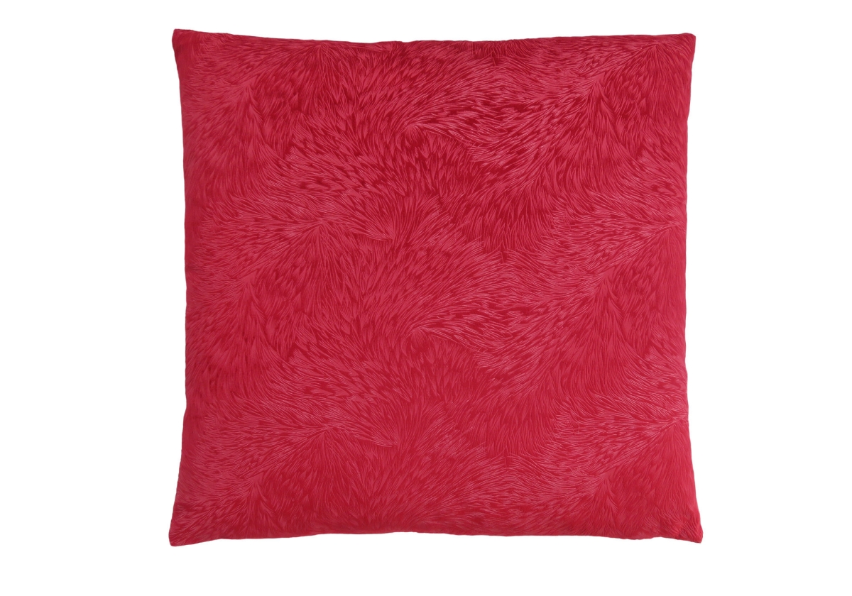 I 9326 18 X 18 In. Pillow With Feathered Velvet, Red