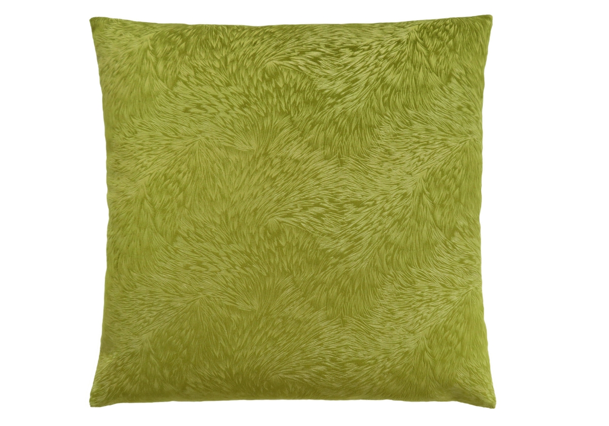 I 9328 18 X 18 In. Pillow With Feathered Velvet, Lime Green