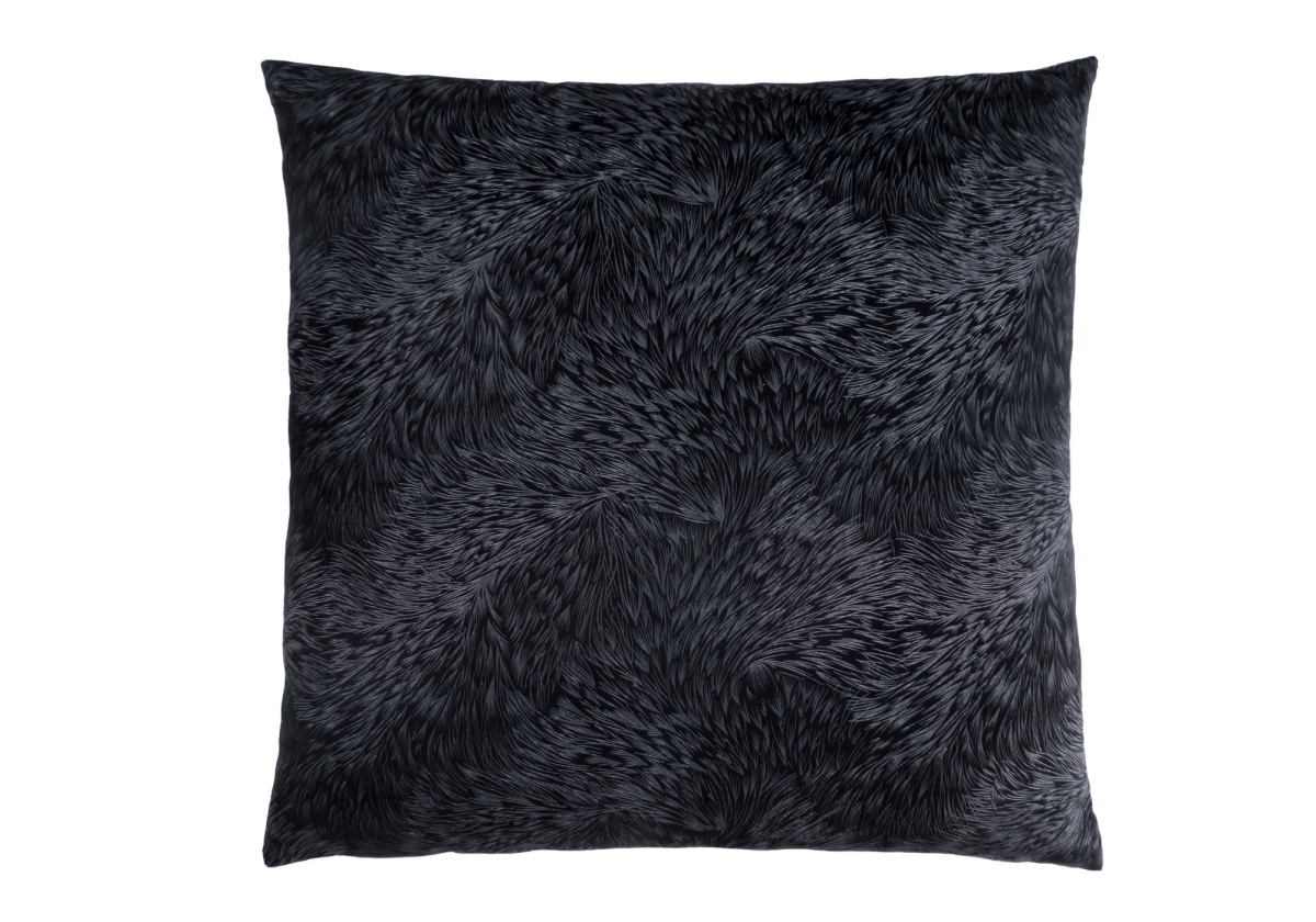 I 9332 18 X 18 In. Pillow With Feathered Velvet, Black