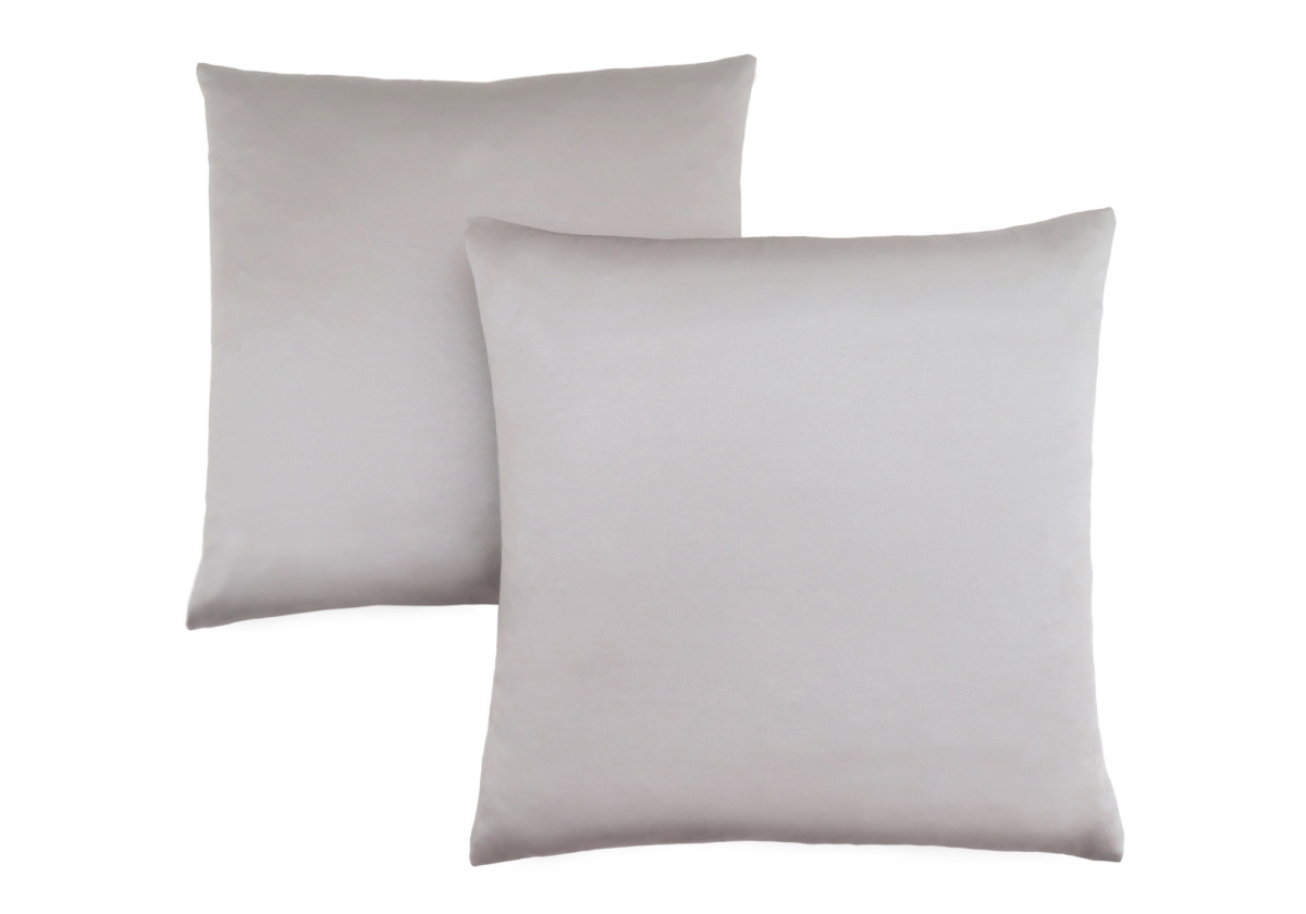 I 9337 18 X 18 In. Pillow With Satin Design - Silver, 2 Piece