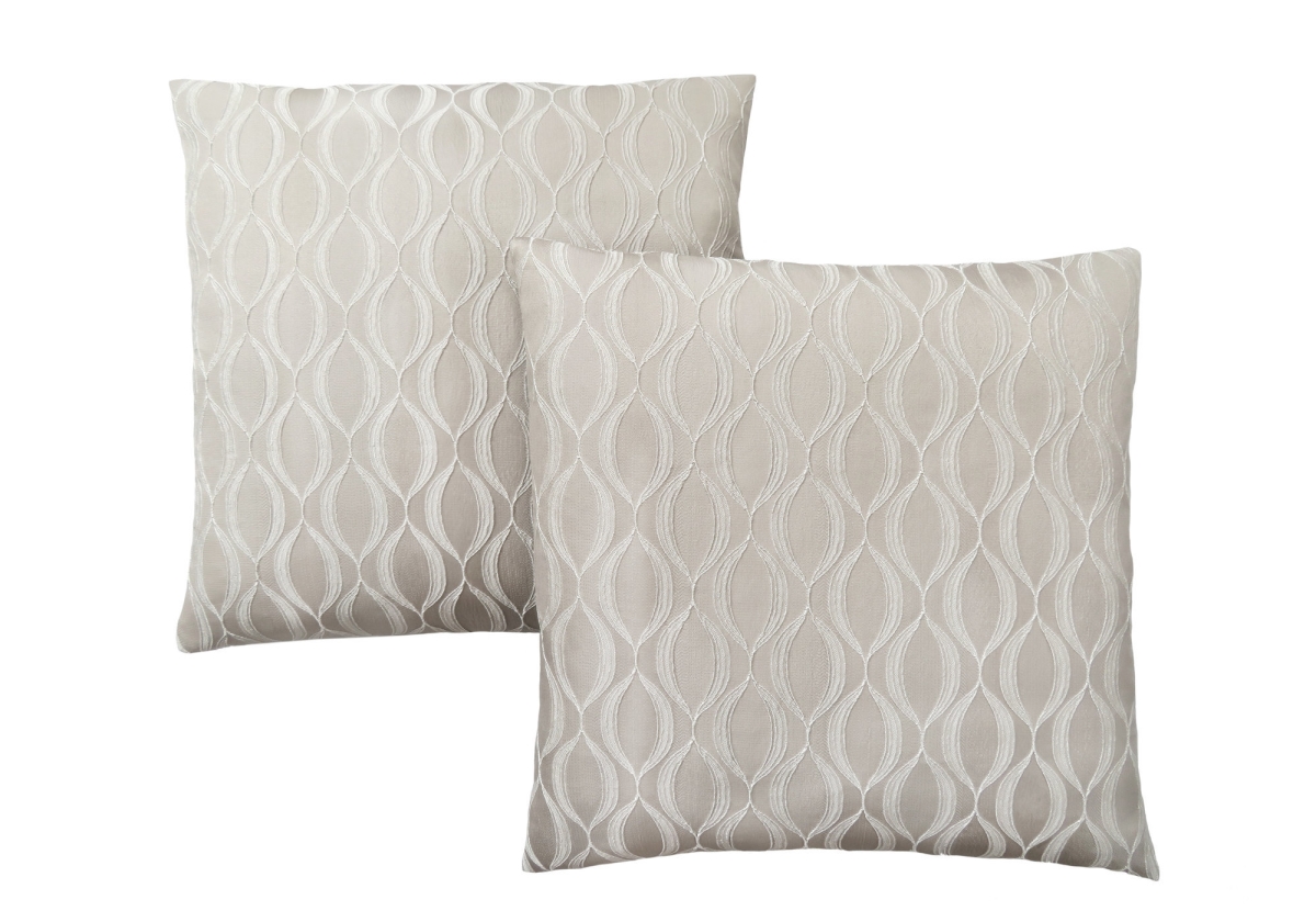 I 9345 18 X 18 In. Pillow With Wave Pattern - Taupe, 2 Piece