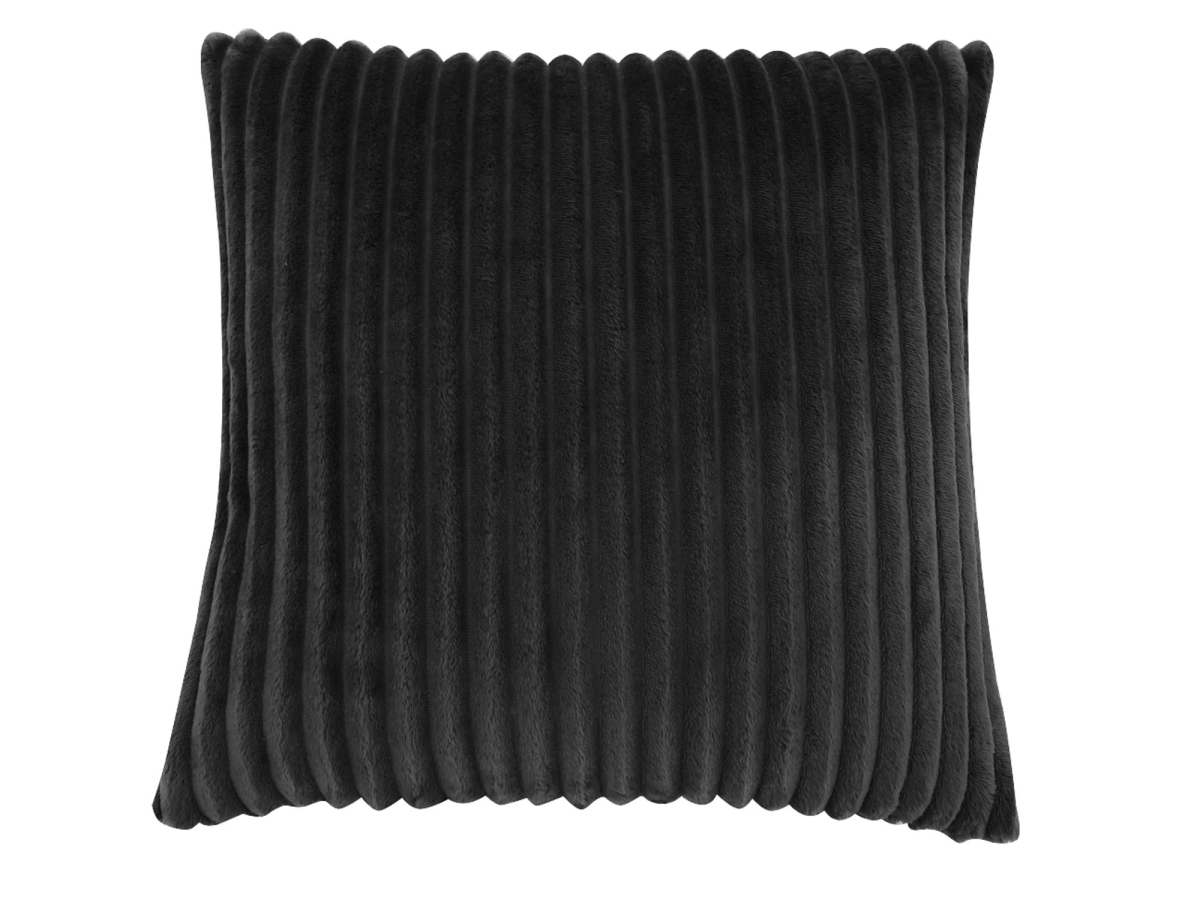 I 9356 Textured Rib Pillow, Black - 18 X 18 In.