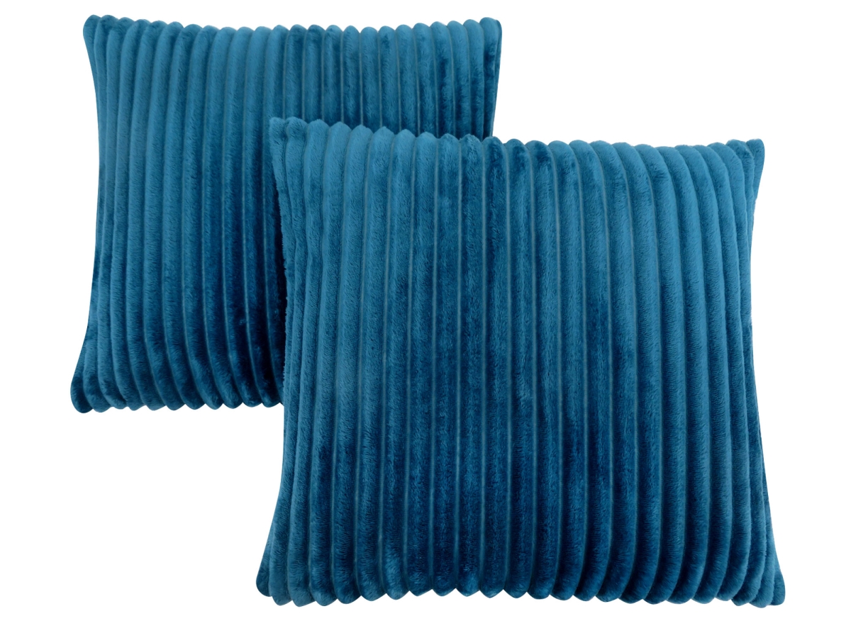 I 9359 Textured Rib Pillow, Blue - 18 X 18 In. - 2 Piece