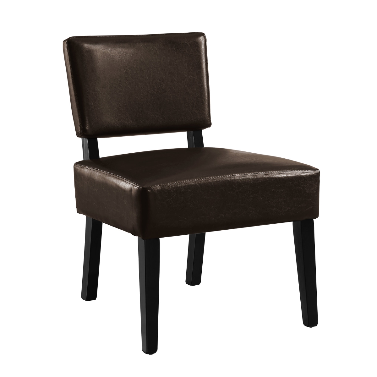 I 8284 Accent Chair, Dark Brown Leather, Look Fabric