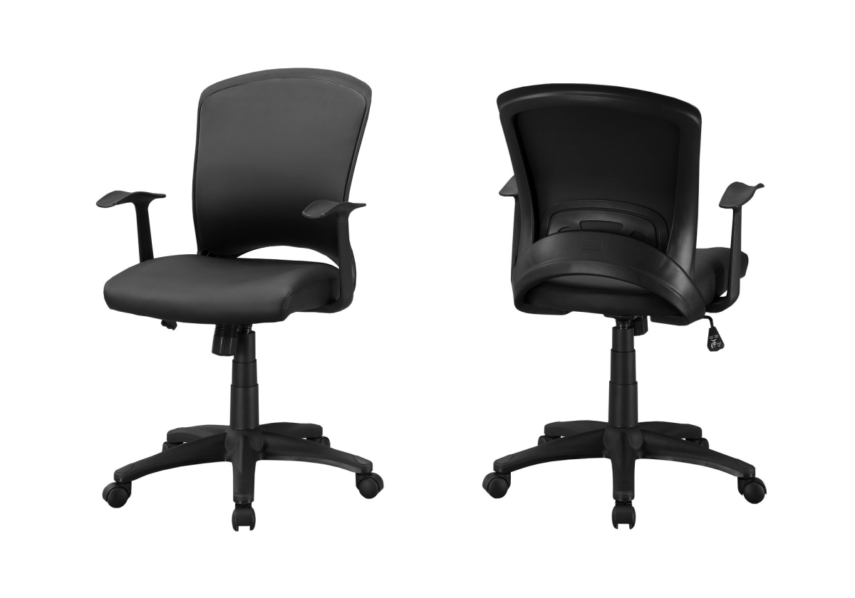 Office Chair - Black Leather-look & Multi Position
