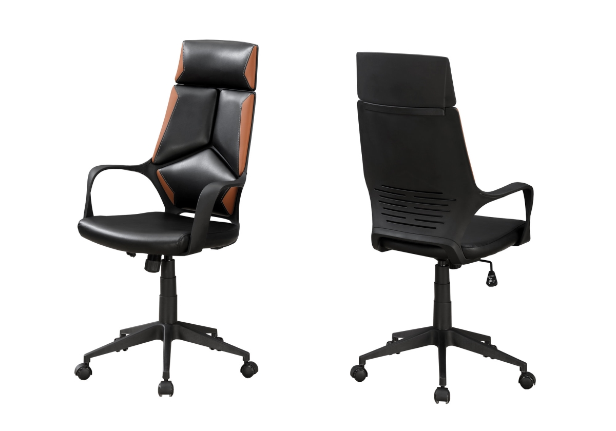 I 7271 Office Chair - Black, Brown Leather-look & Executive