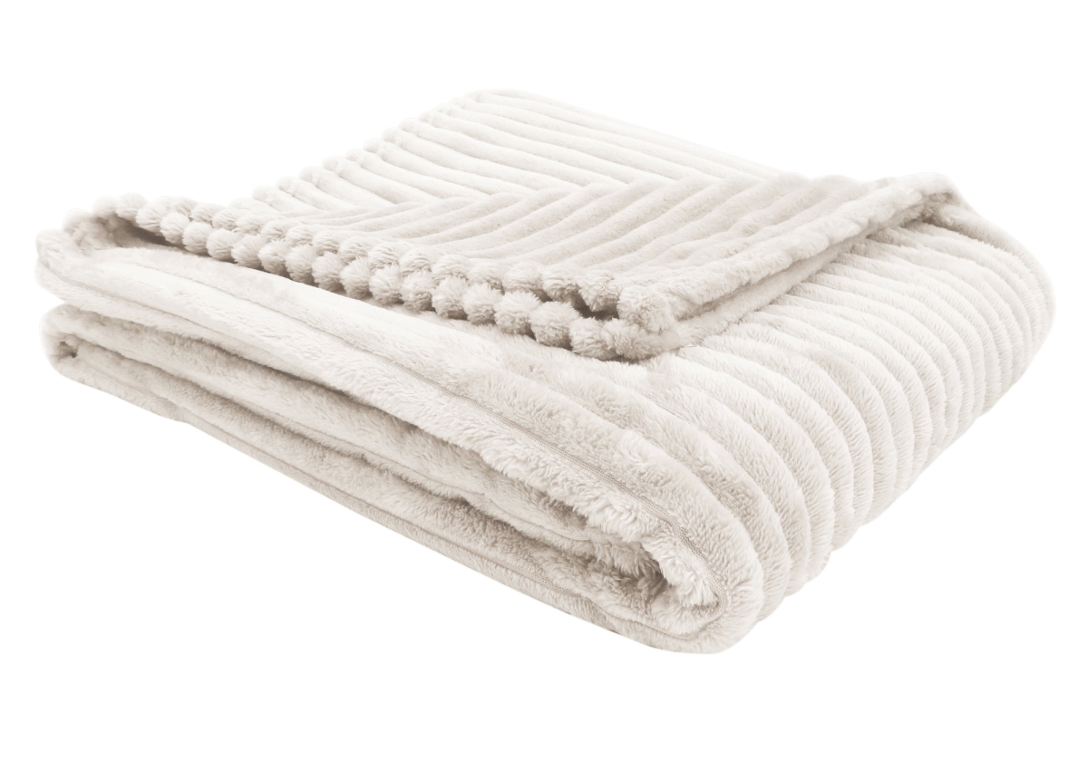 I 9600 Throw - 60 X 50 In. & Ivory Ultra Soft Ribbed Style