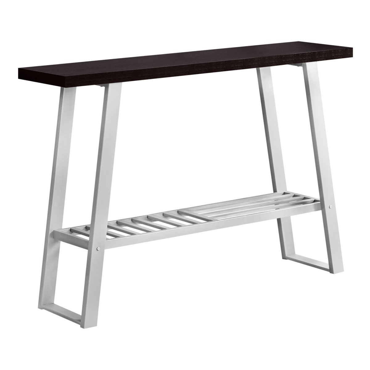 48 In. Cappuccino & Silver Hall Console Accent Table