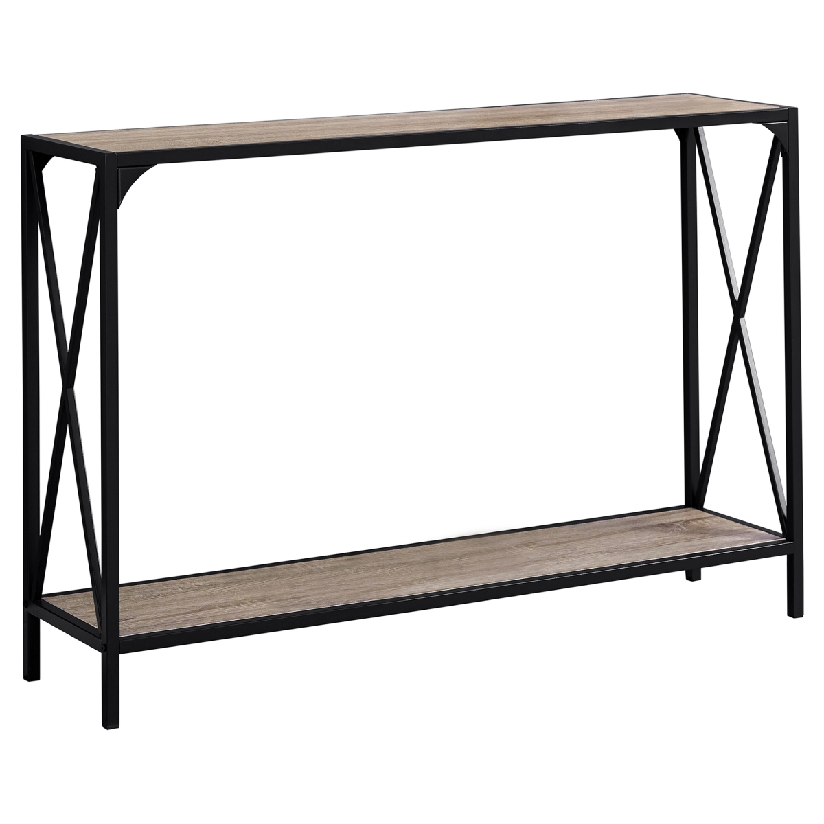 48 In. Dark Taupe & Black Hall Console Accent Table