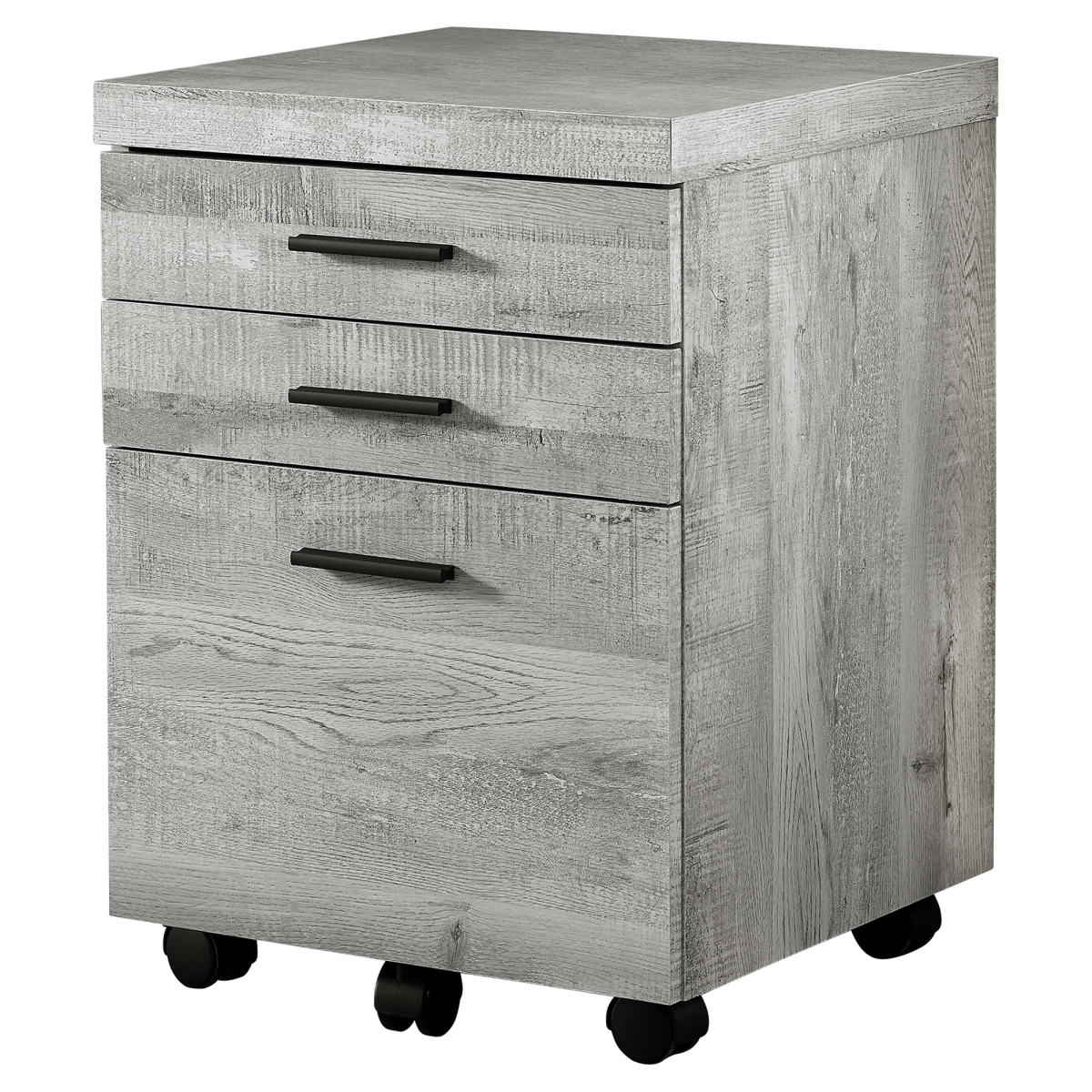 I 7401 3 Drawer Grey Reclaimed Wood Filing Cabinet On Castors