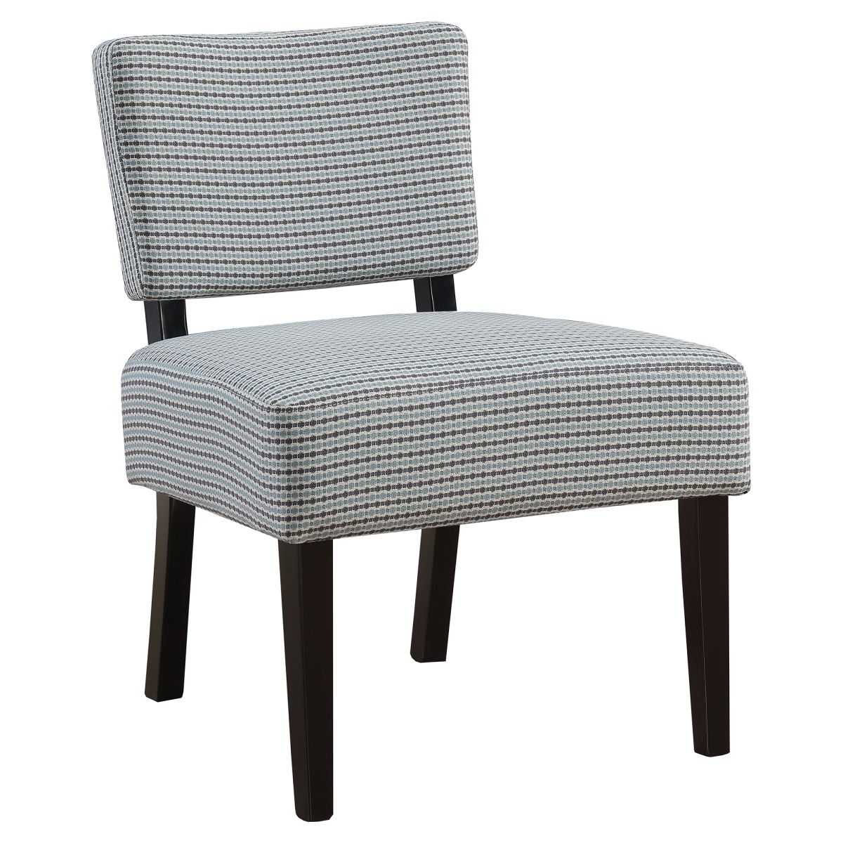 Light Blue & Grey Abstract Dot Fabric Accent Chair