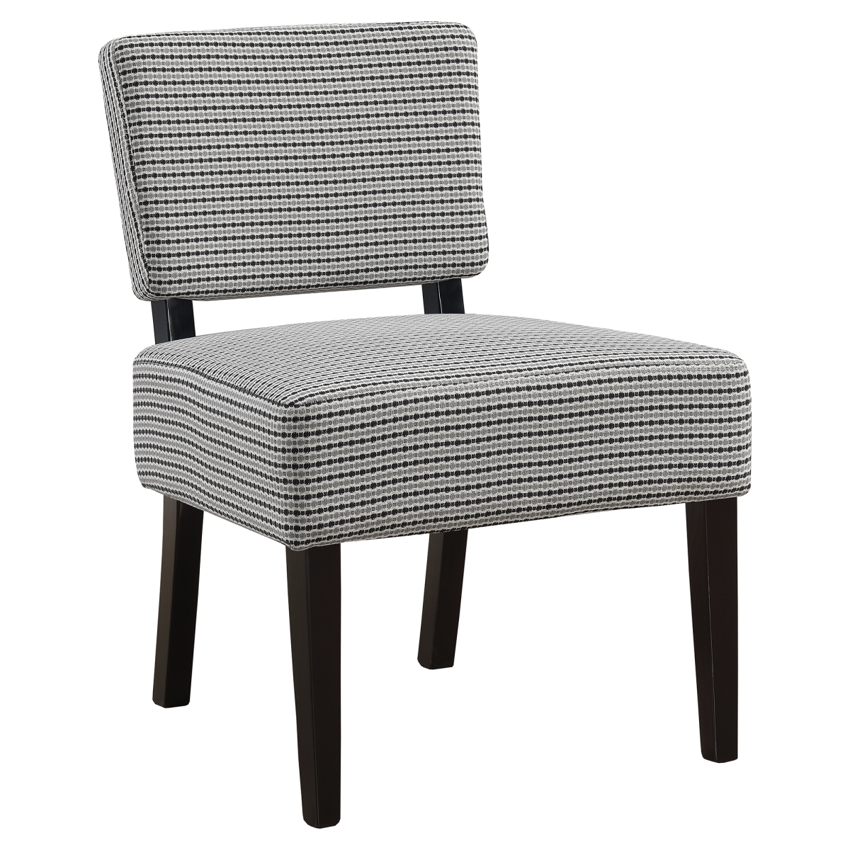 Light Grey & Black Abstract Dot Fabric Accent Chair