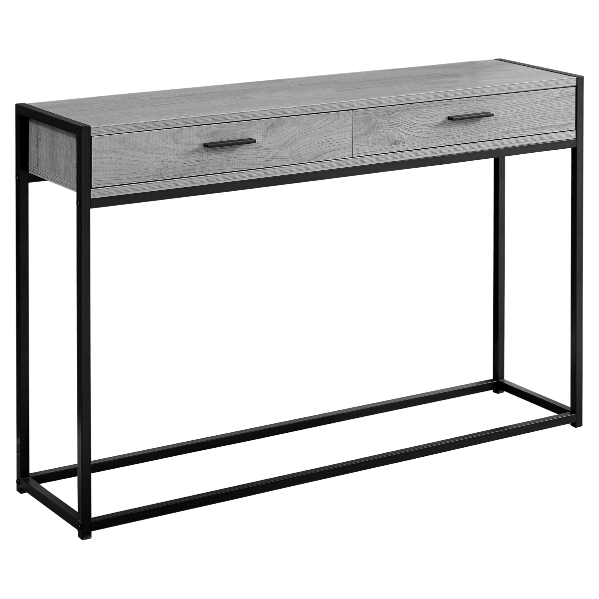 48 In. Grey & Black Metal Hall Console Accent Table
