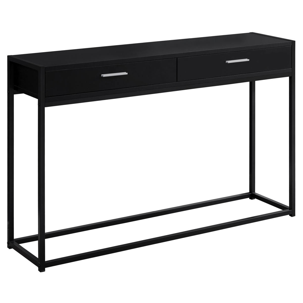 48 In. Black Metal Hall Console Accent Table