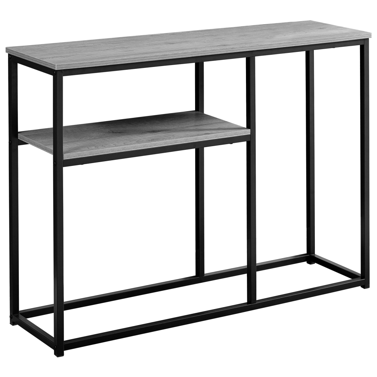 42 In. Grey & Black Metal Hall Console Accent Table