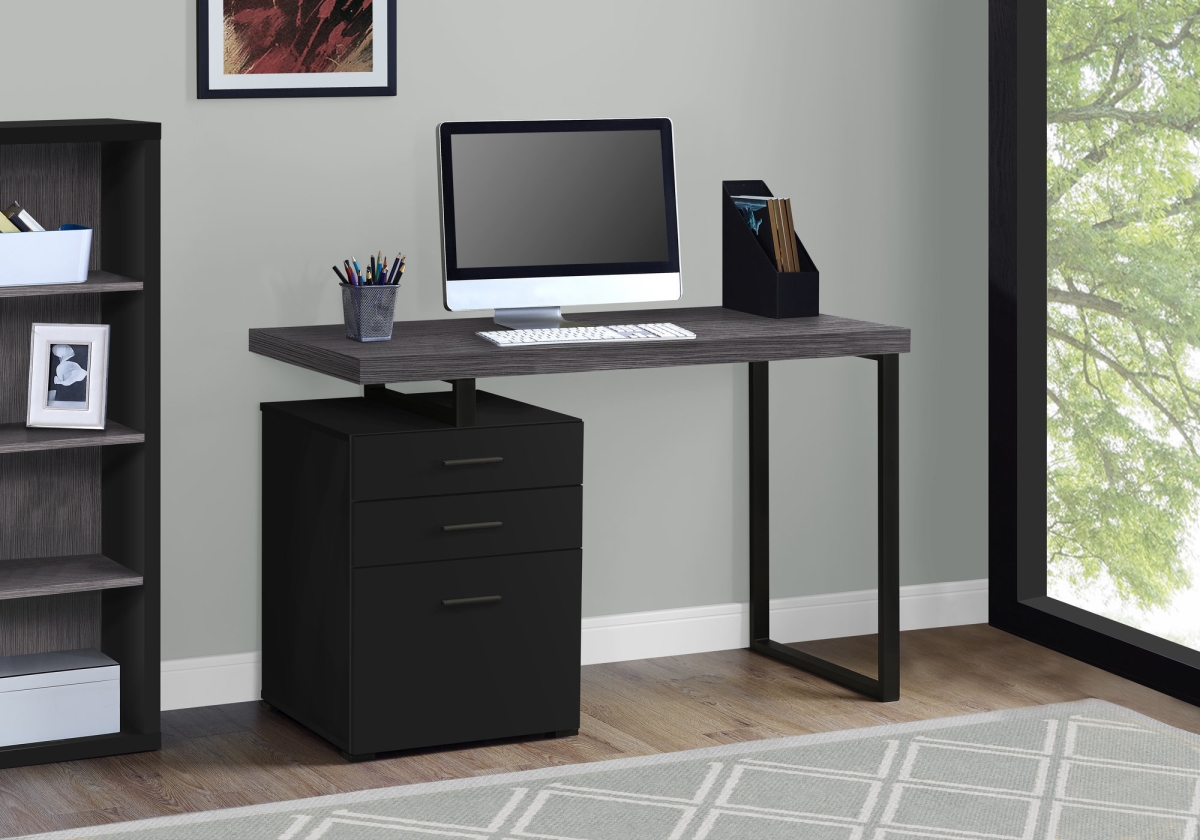 I 7411 48 In. Left & Right Facing Computer Desk - Black & Grey Top