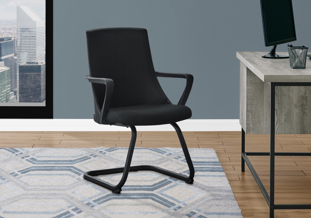 I 7264 Guest Black Mesh Mid-back Office Chair - 2 Piece