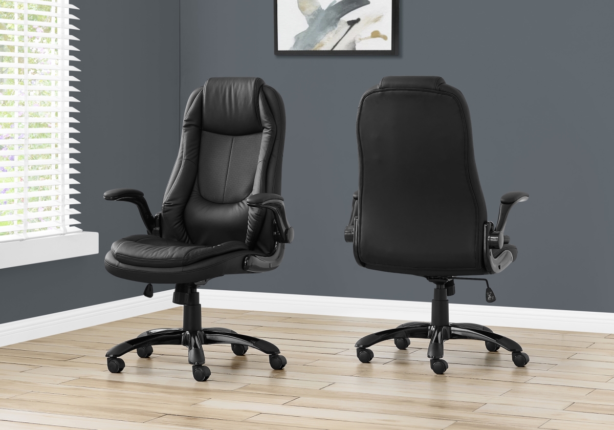 I 7277 Black Leather Look High Back Executive Office Chair
