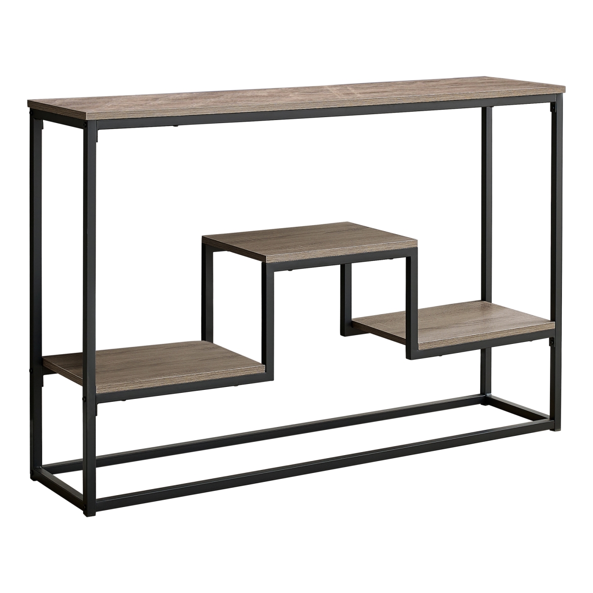 I 3581 48 In. Taupe & Black Metal Hall Console Accent Table