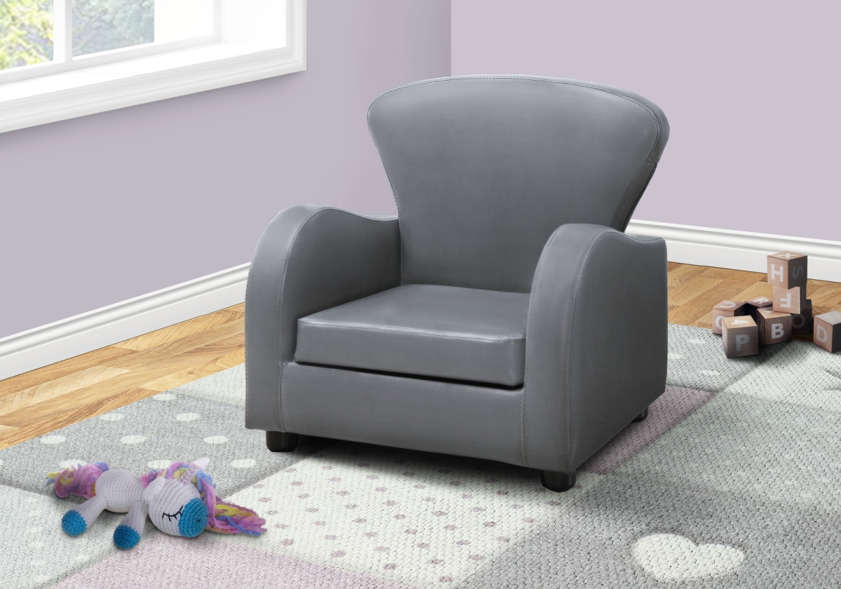 I 8144 20 X 18.5 X 20 In. Grey Leather-look Juvenile Chair