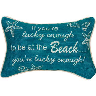 Twiyle 12.5 X 8.5 In. If You Are Lucky Enough Word Lumbar Pillow