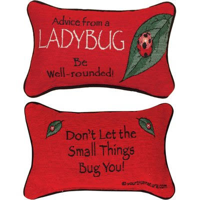 Twalbug 12.5 X 8.5 In. Advice From A Lady Bug Word Lumbar Pillow