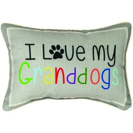 Swilmg 12.5 X 8.5 In. I Love My Granddogs Word Dye Throw Pillows