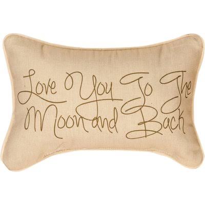Swlumb 12.5 X 8.5 In. Love You To The Moon & Back Word Cotton Lumbar Pillow