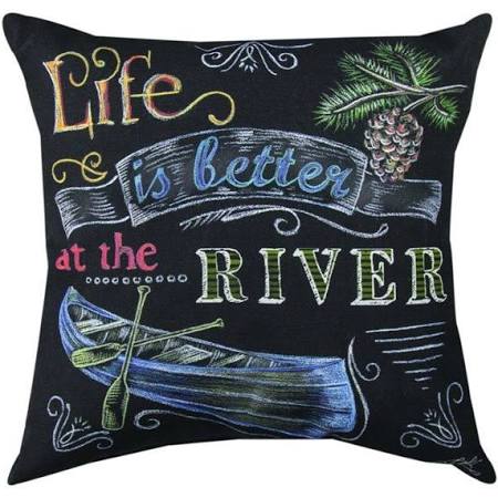 Sllbrv 18 In. Life Is Better At The River Throw Pillow