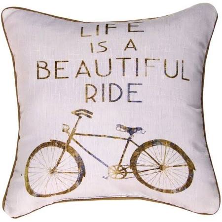 Sllbur 18 In. Life Is A Beautiful Ride Throw Pillow