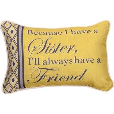 Swbsbf 12.5 X 8.5 In. Because Sister - Best Friend Word Lumbar Pillow