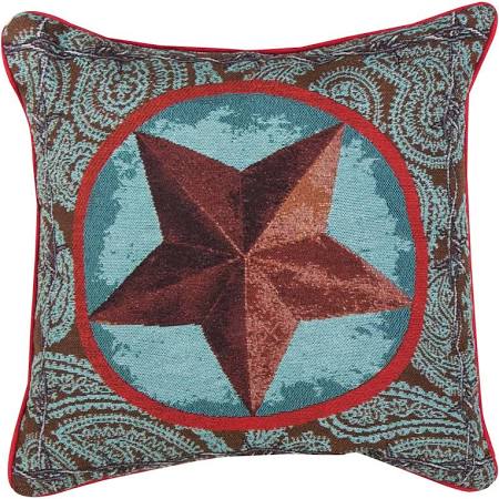 Tlwsrd 17 X 17 In. Western Star Red With 17 Pillow