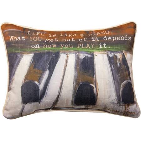Shlilp 18 X 12.5 In. Life Is Like A Piano Decorative Pillow
