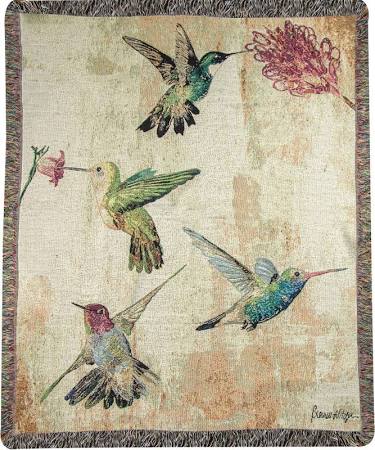 Athbfl 50 X 60 In. Hummingbird Floral Tapestry Throw Blanket