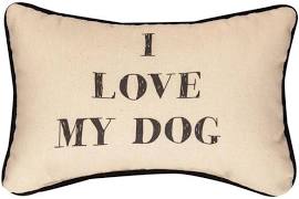Swilmd 12.5 X 8.5 In. I Love My Dog, Word Pillow