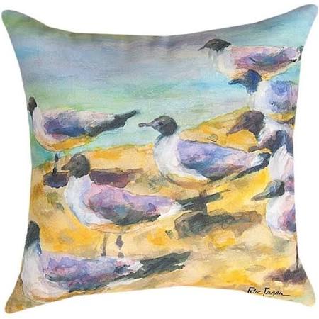 Slsbw2 18 In. Sea Birds Watercolor Throw Pillow