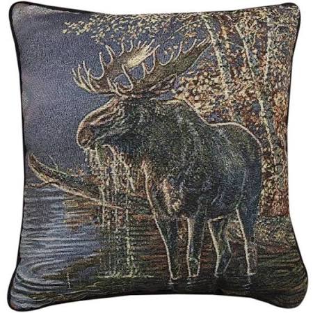 Tlmowr 17 X 17 In. Moose In Water Pillow