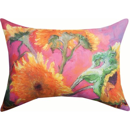 Shflow 18 X 13 In. Sunflowers In Pink Dye 100 Hours Pillow