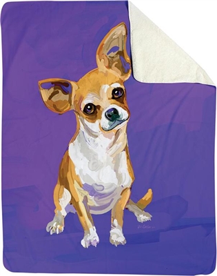 Sachu 50 X 60 In. Peanut The Chihuahua Dye Fleece Throw Blanket