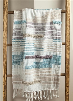 Aielsk 60 X 50 In. Sketched Embroidered Cotton Throw