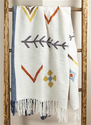 Aielar 60 X 50 In. Arrows Cotton Embroidered Throw