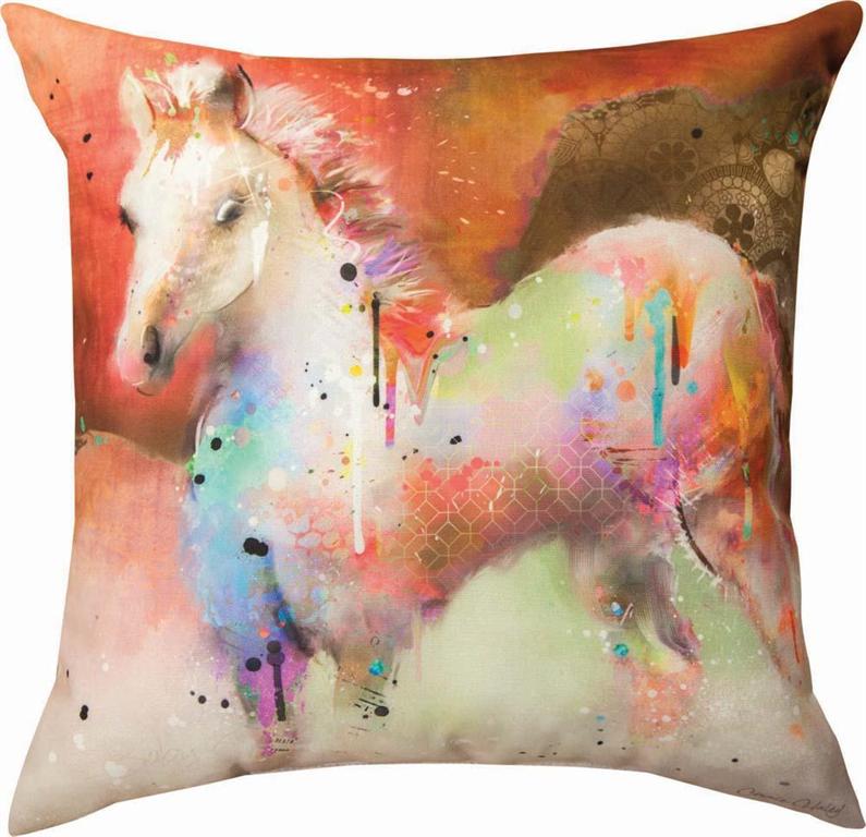 Slchrs 18 X 18 In. Color Splash Horse Hal Pillow