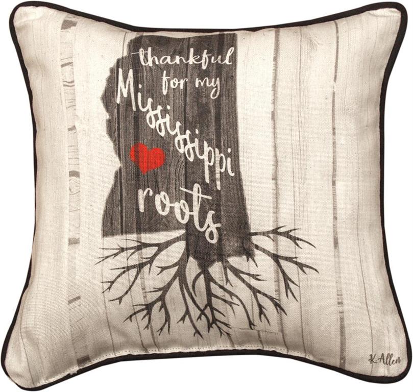Sdptms 12 X 12 In. Thankful For My Roots Mississippi Pillow