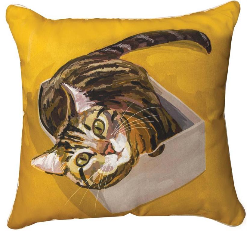 Sljztc 18 X 18 In. Marthas Curious Jazzy Tabby Cat Mco Dye Pillow