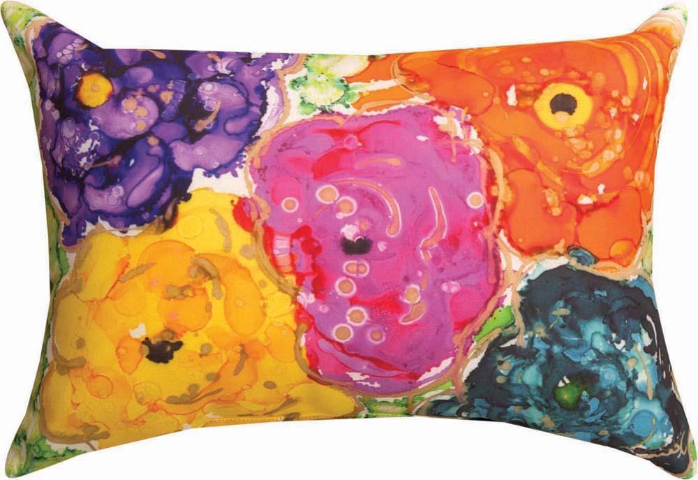 Shmcfl 18 X 13 In. Lovitude Multi Color Flowers Pry Rectangle Pillow