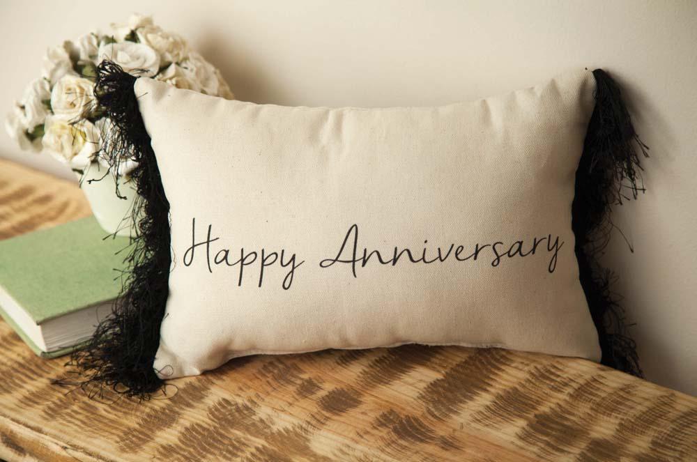 Swhann 12.5 X 8.5 In. Happy Anniversary Word Dtp Pillow