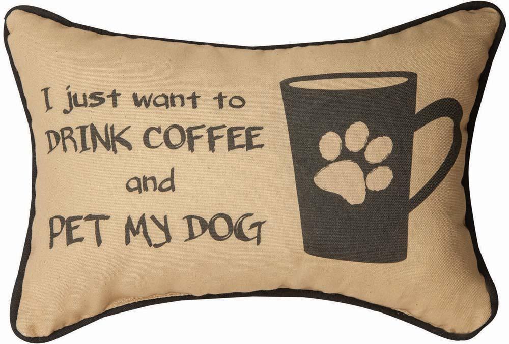 Swdcpd 12.5 X 8.5 In. I Just Wanted To Drink Coffee & Pet My Dog Pillow