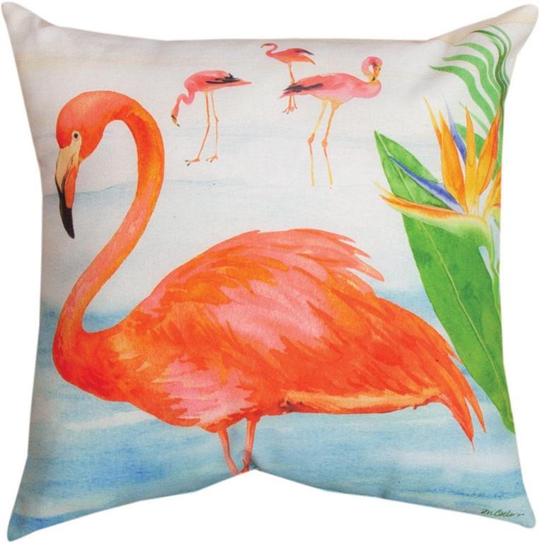 Slffio 18 X 18 In. Flora The Flamingo In The Ocean Mco Pillow