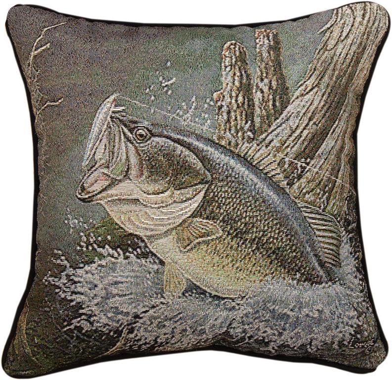 Tllmbs 17 X 17 In. Large Mouth Bass Rlq Pillow